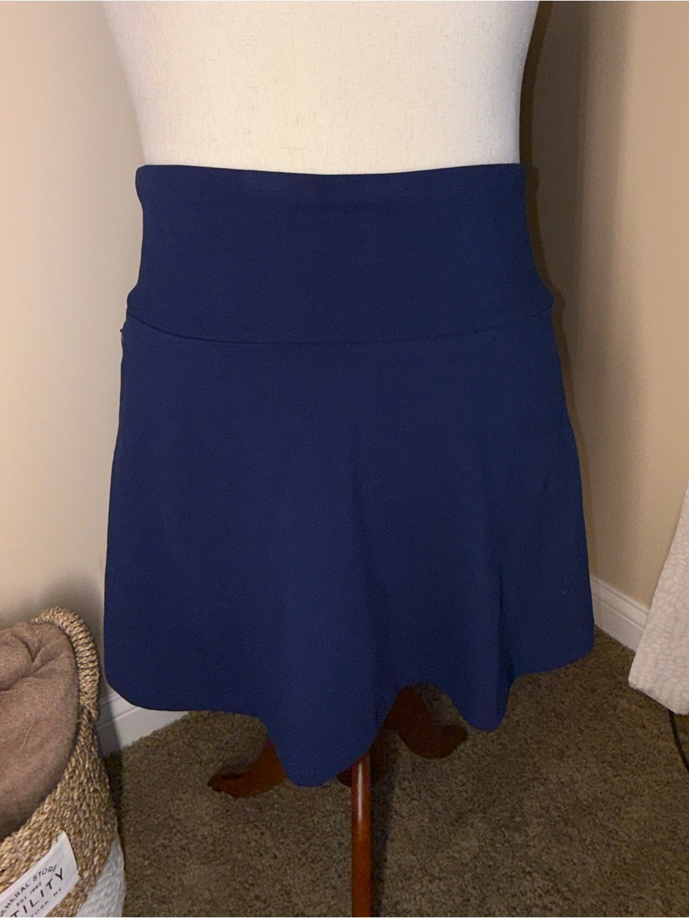 Lands' End Navy Starfish skirt